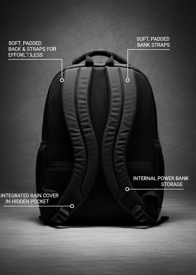 ABYQ Professional Laptop Backpack, Black and Yellow - Image 2